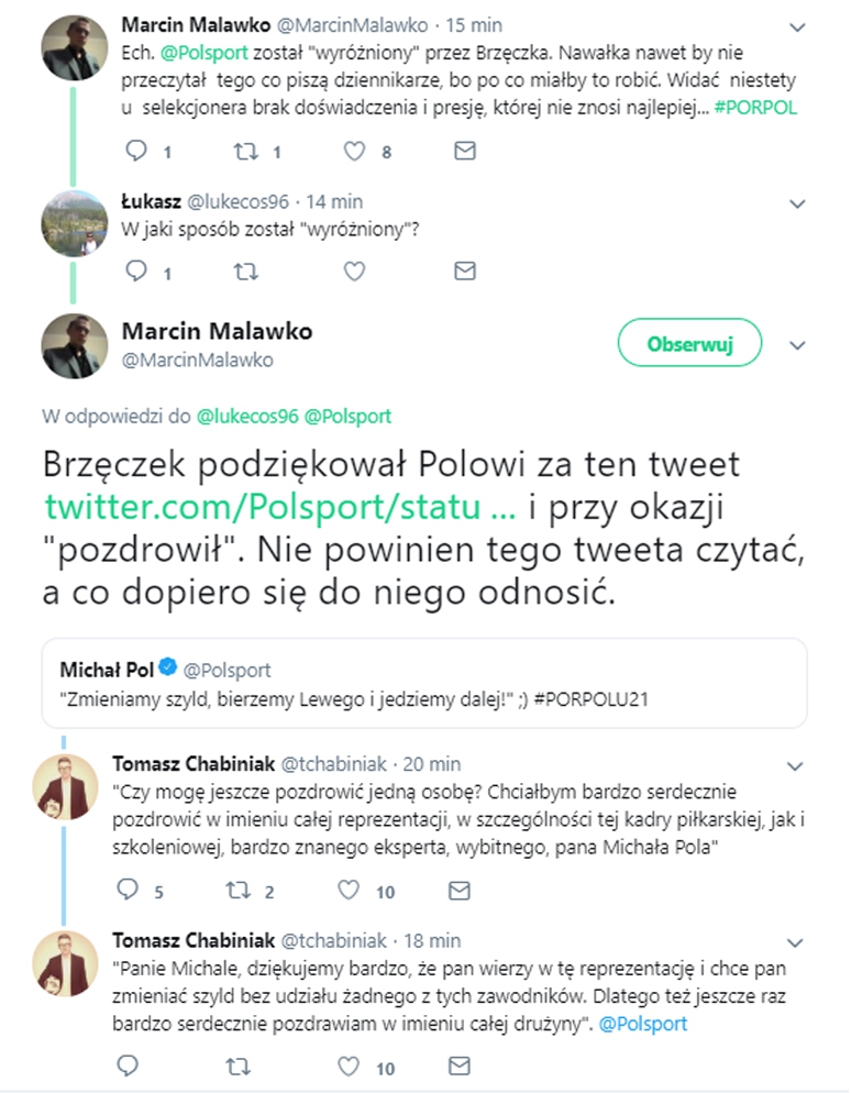 Brzęczek odniósł się do Tweeta Michała Pola... :D